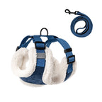 Front view of the Pawpie City Walk Set harness with matching leash on white background