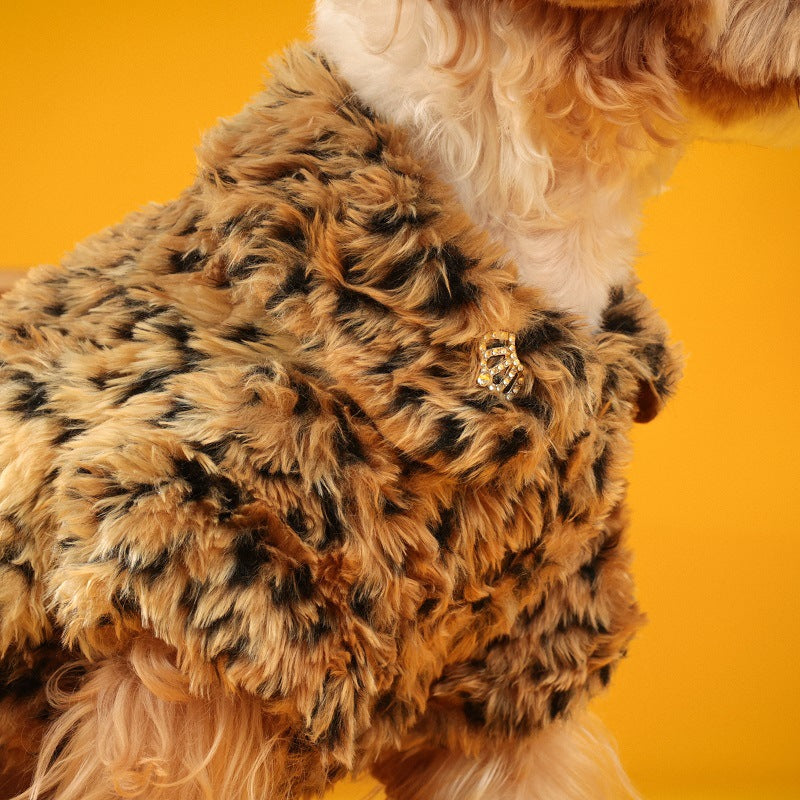Leopard Luxe Jacket - Plush Leopard Print Dog Jacket