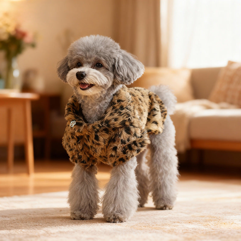 Leopard Luxe Jacket - Plush Leopard Print Dog Jacket