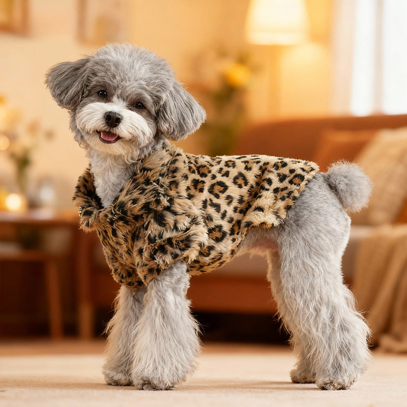 Leopard Luxe Jacket - Plush Leopard Print Dog Jacket