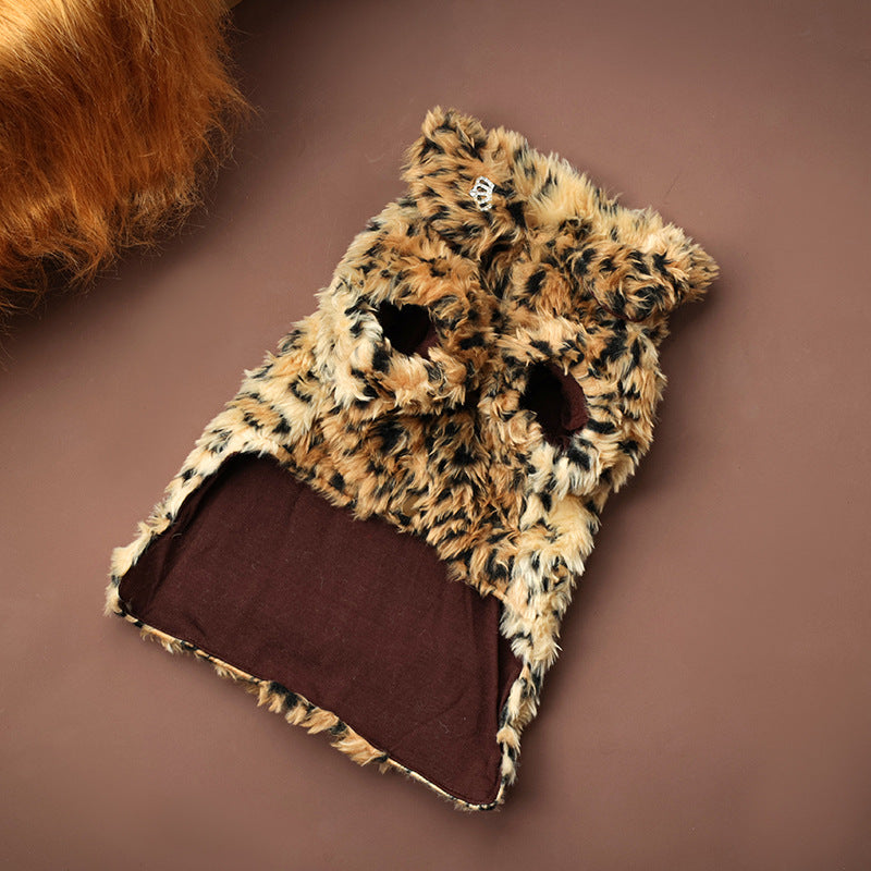 Leopard Luxe Jacket - Plush Leopard Print Dog Jacket